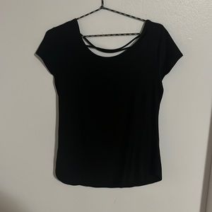 Black cross back tee